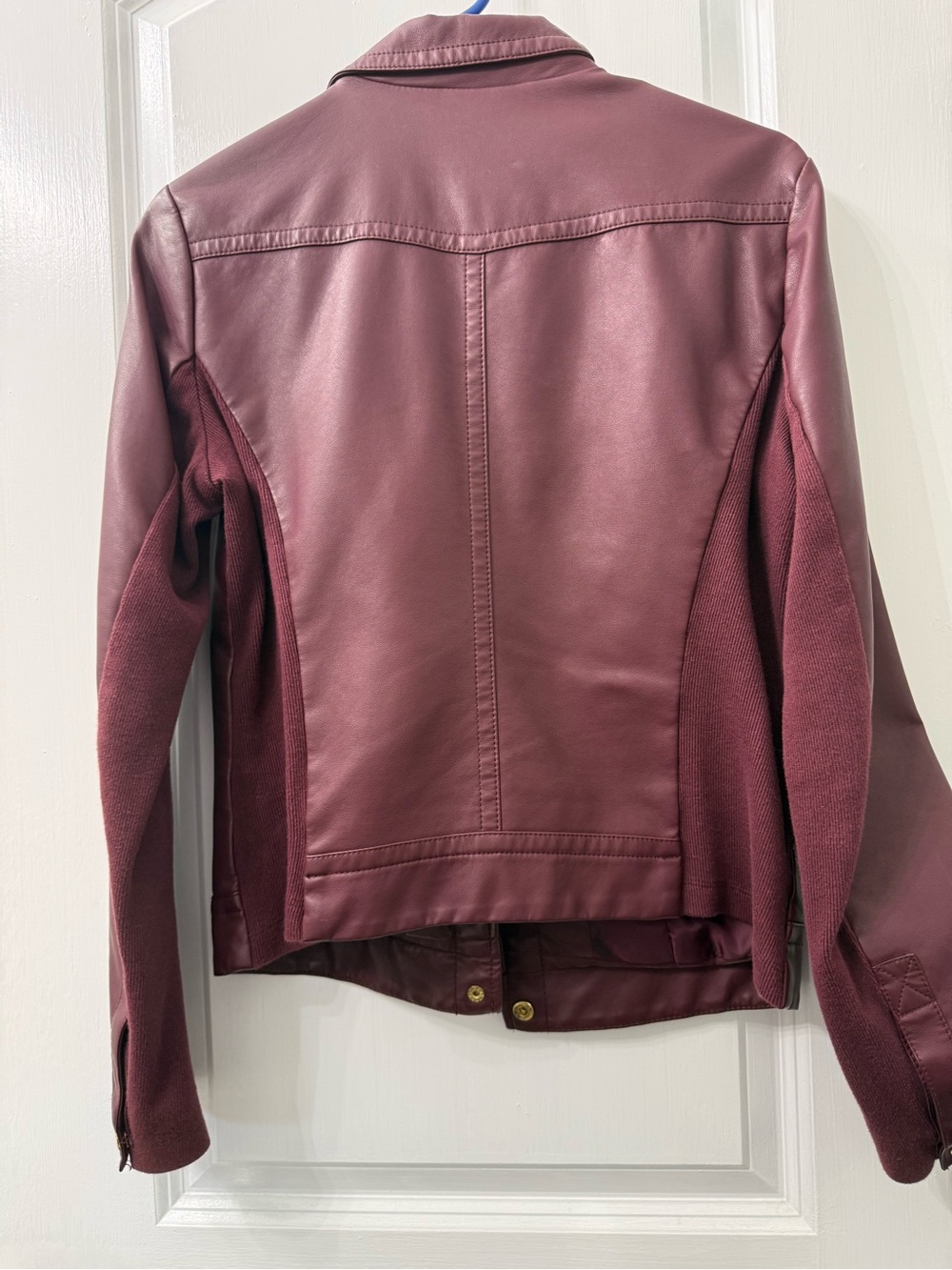 Marc New York Burgundy Faux Leather Snap-Front Jacket - Picture 3 of 3